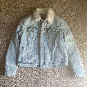 Levi Light Washed Sherpa Coat